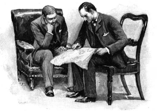 Holmes y Watson estudian un mapa
